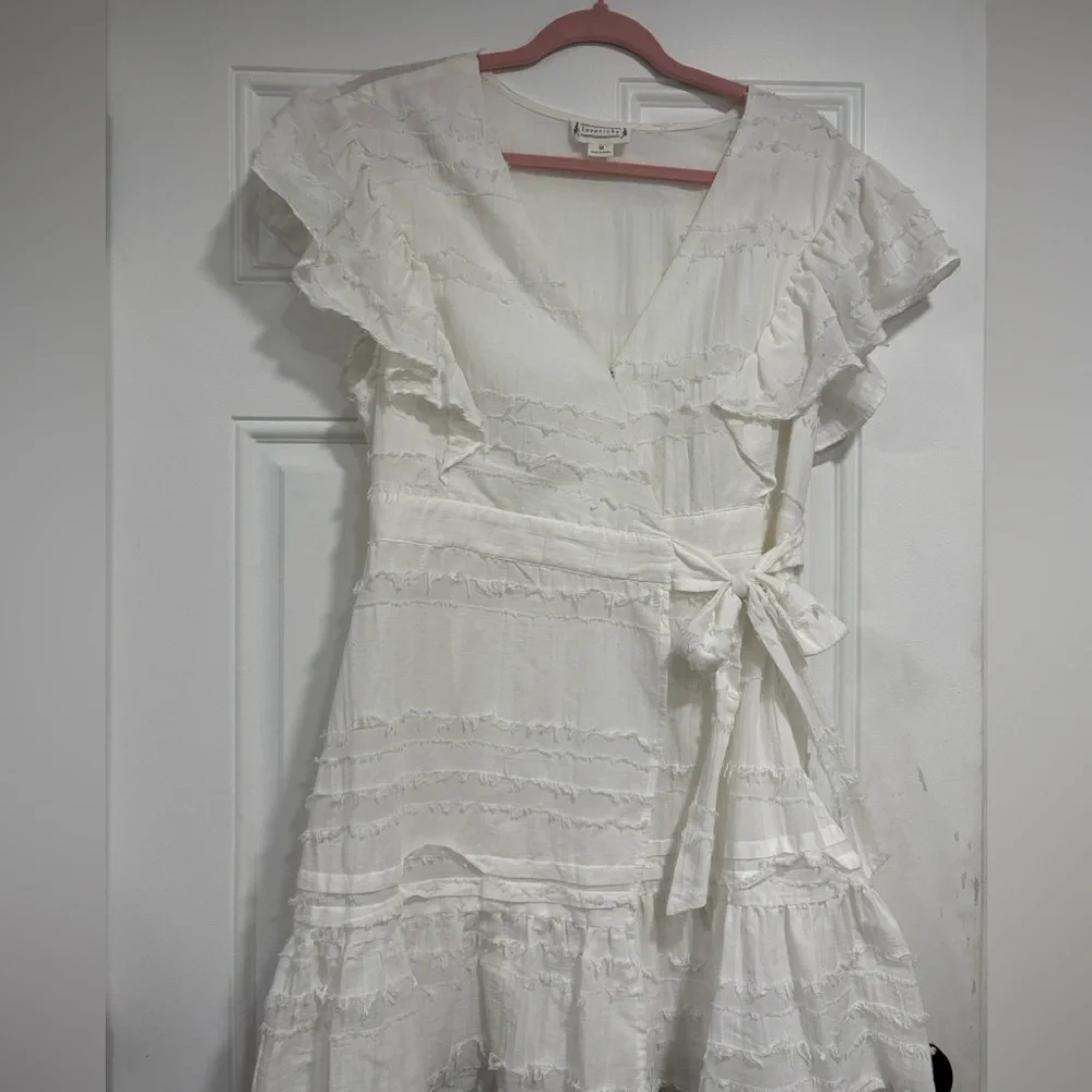 Love Riche White Ruffled Wrap Mini Dress - Picture 11 of 12